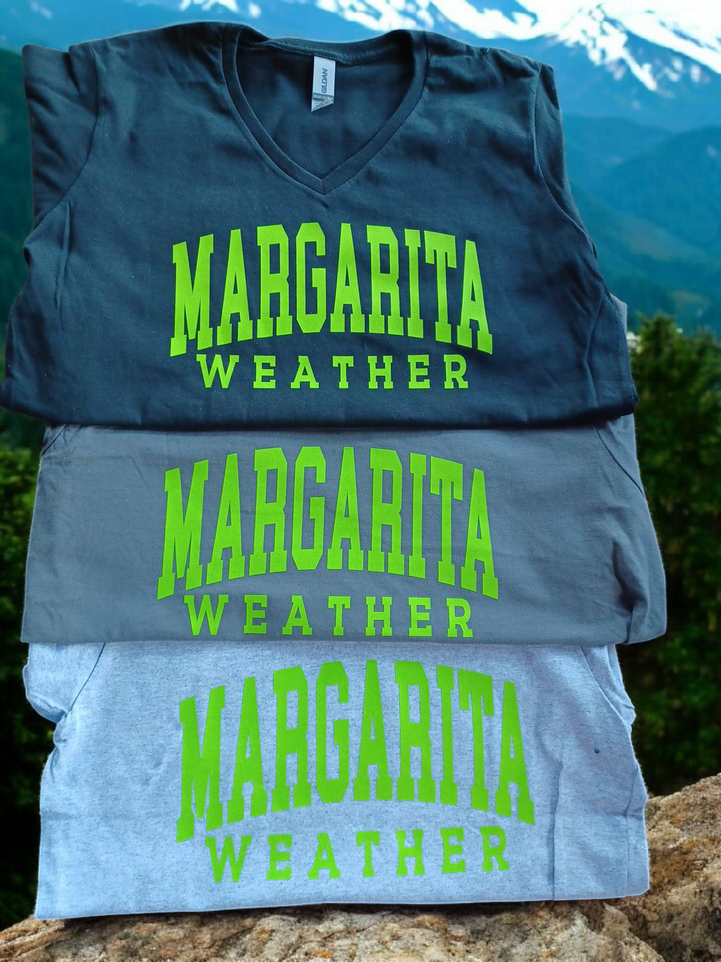V-neck T-Margarita Weather cotton short sleeve tee shirt for summer party